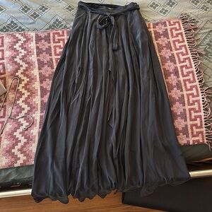 L’Agency, Black long skirt with front slit and pockets. Like new. Airy and light